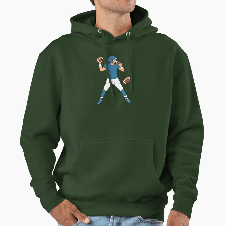 American Football Cartoon Hoodie - Novelty Apparel for Adults - T-Shirt, Sweatshirt, Hoodie