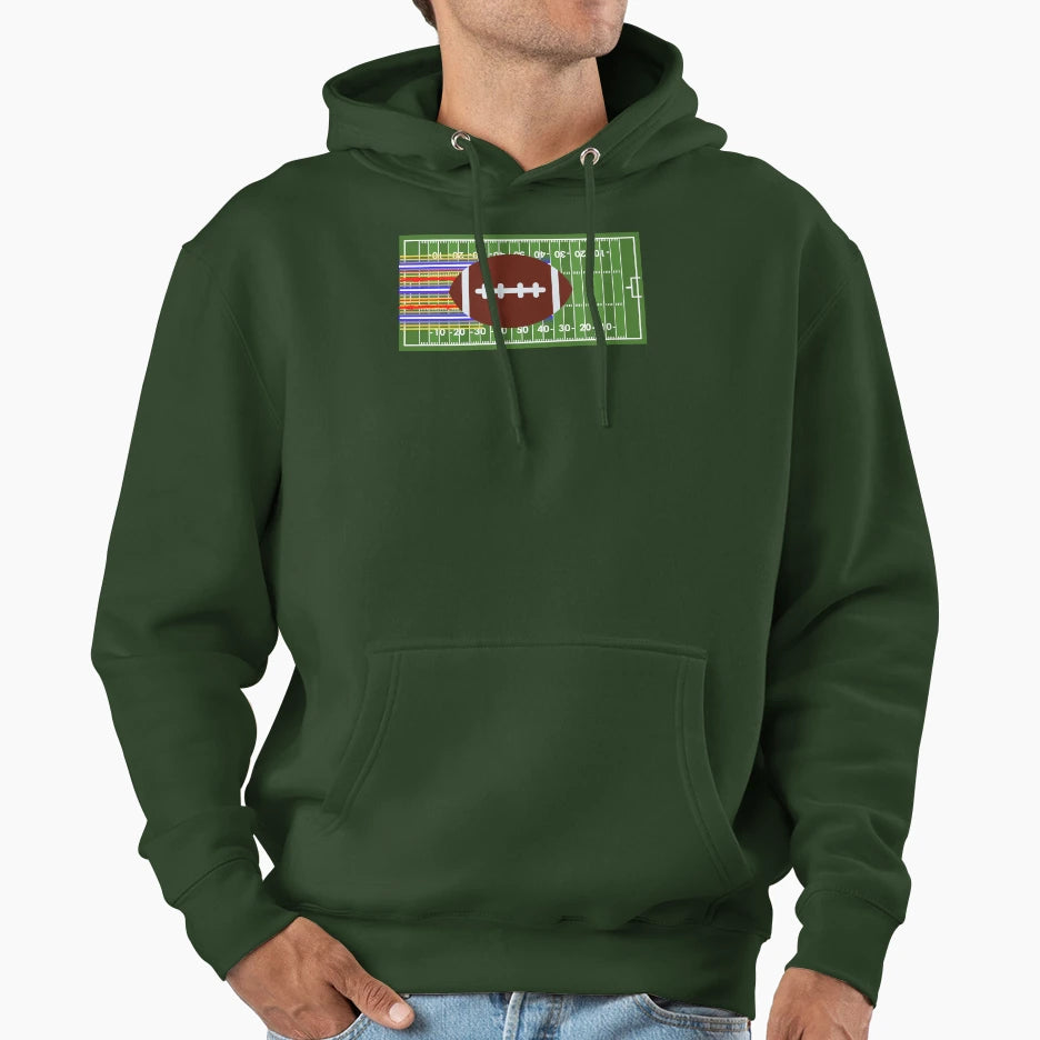 Football Thrown Hoodie - Fun Novelty Design Men Women - T-Shirt, Sweatshirt, Hoodie
