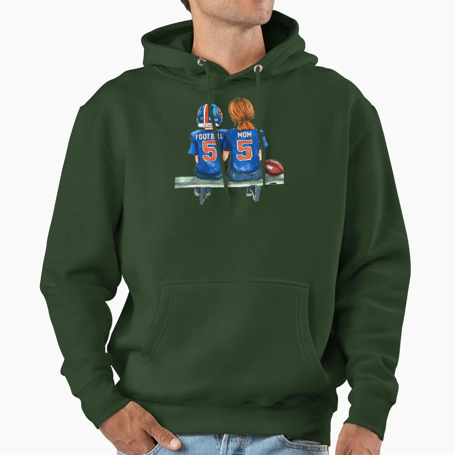 Football Mom Ii Hoodie - Trendy Graphic Men Women - T-Shirt, Sweatshirt, Hoodie