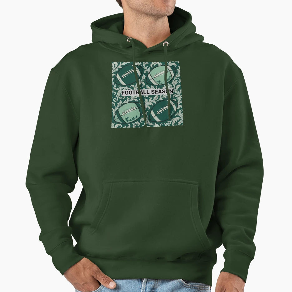 Football Season Baroque Hoodie - Fun Novelty Design Men Women - T-Shirt, Sweatshirt, Hoodie