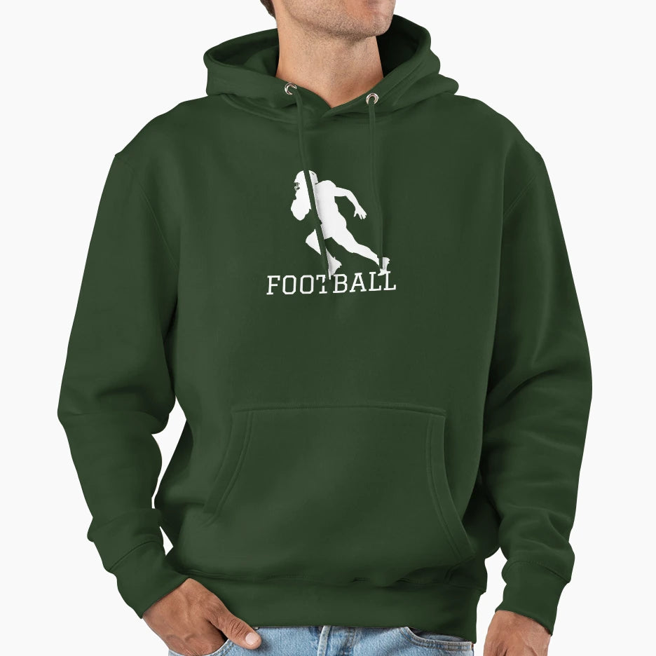 Football Silhouette American Hoodie - Casual Everyday Wear Men Women - T-Shirt, Sweatshirt, Hoodie