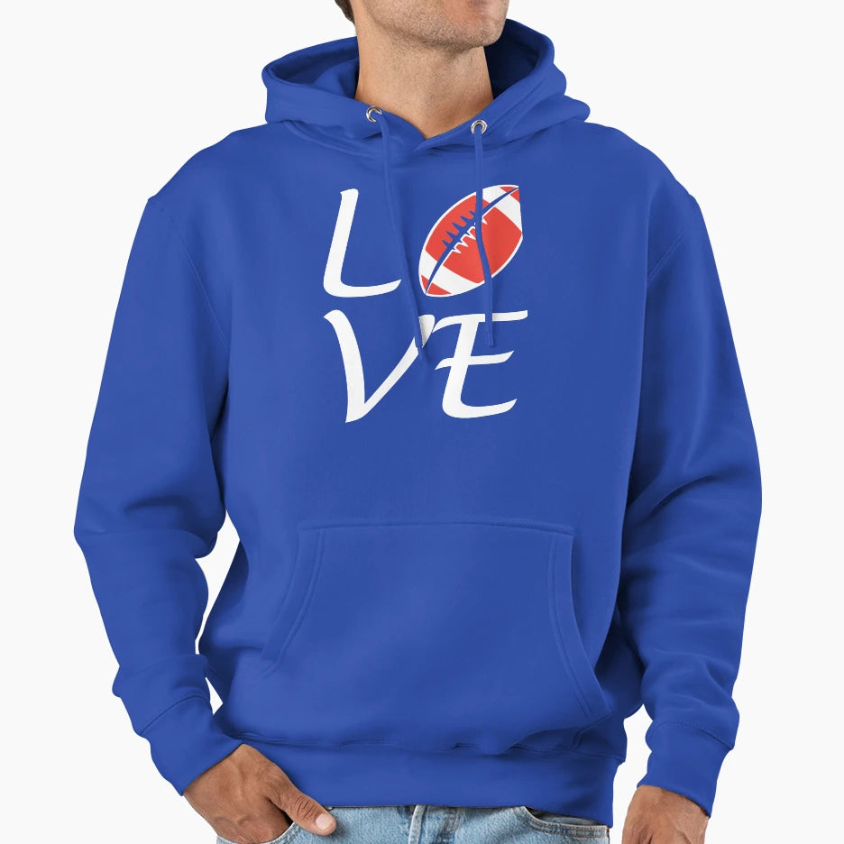 Love Football Hoodie - Casual Everyday Wear Men Women - T-Shirt, Sweatshirt, Hoodie