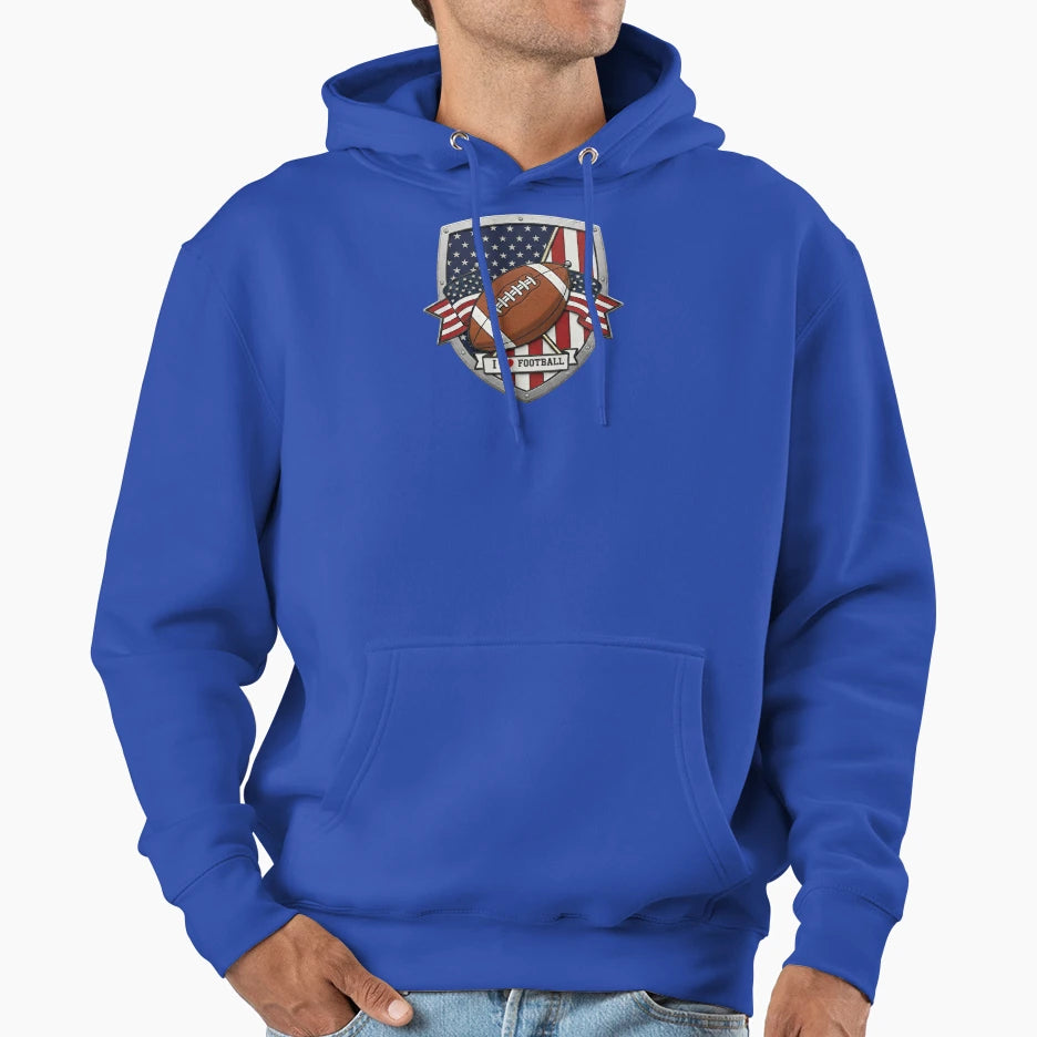 I Love Football Hoodie - Custom Art Print for Adults - T-Shirt, Sweatshirt, Hoodie