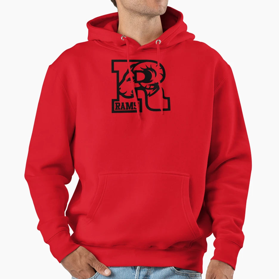 Rams R Hollow Hoodie - Graphic Print Unisex - T-Shirt, Sweatshirt, Hoodie