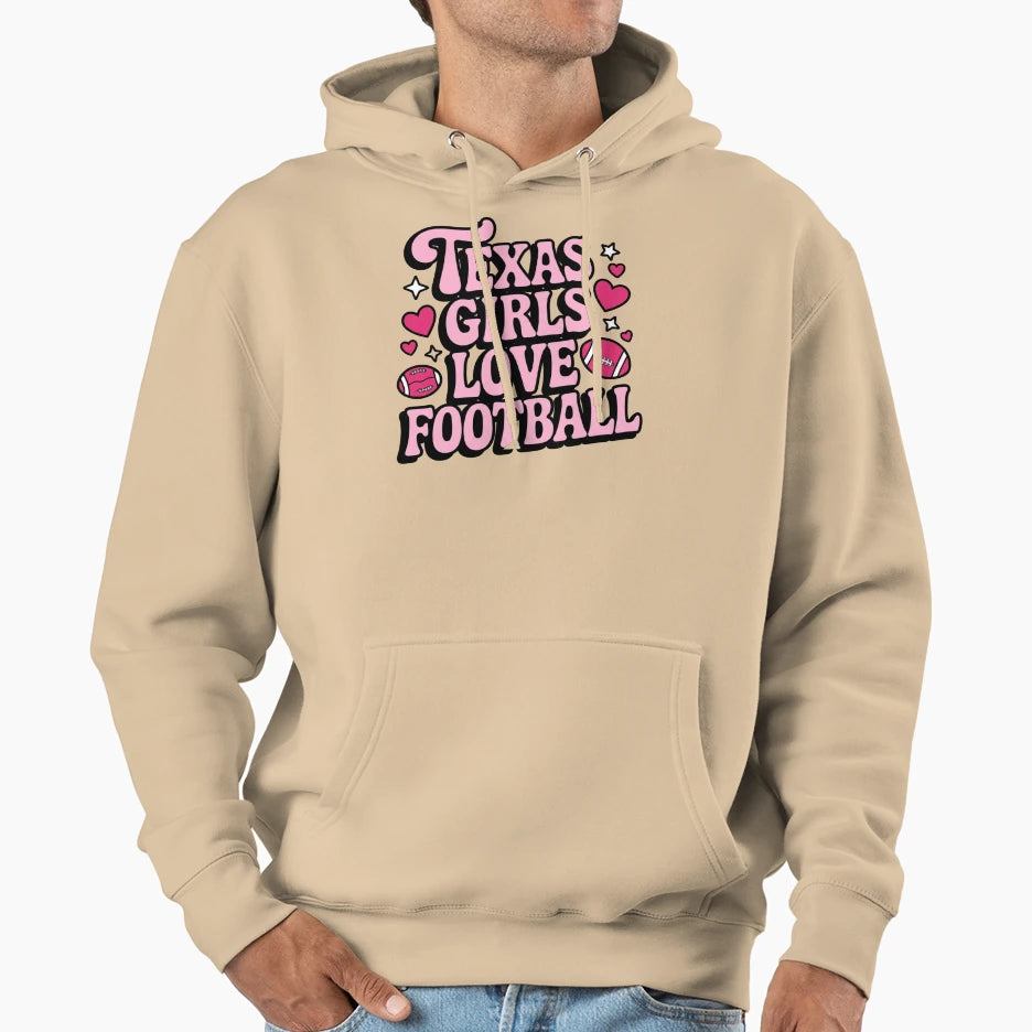 Texas Love Football Hoodie - Novelty Apparel Men Women - T-Shirt, Sweatshirt, Hoodie