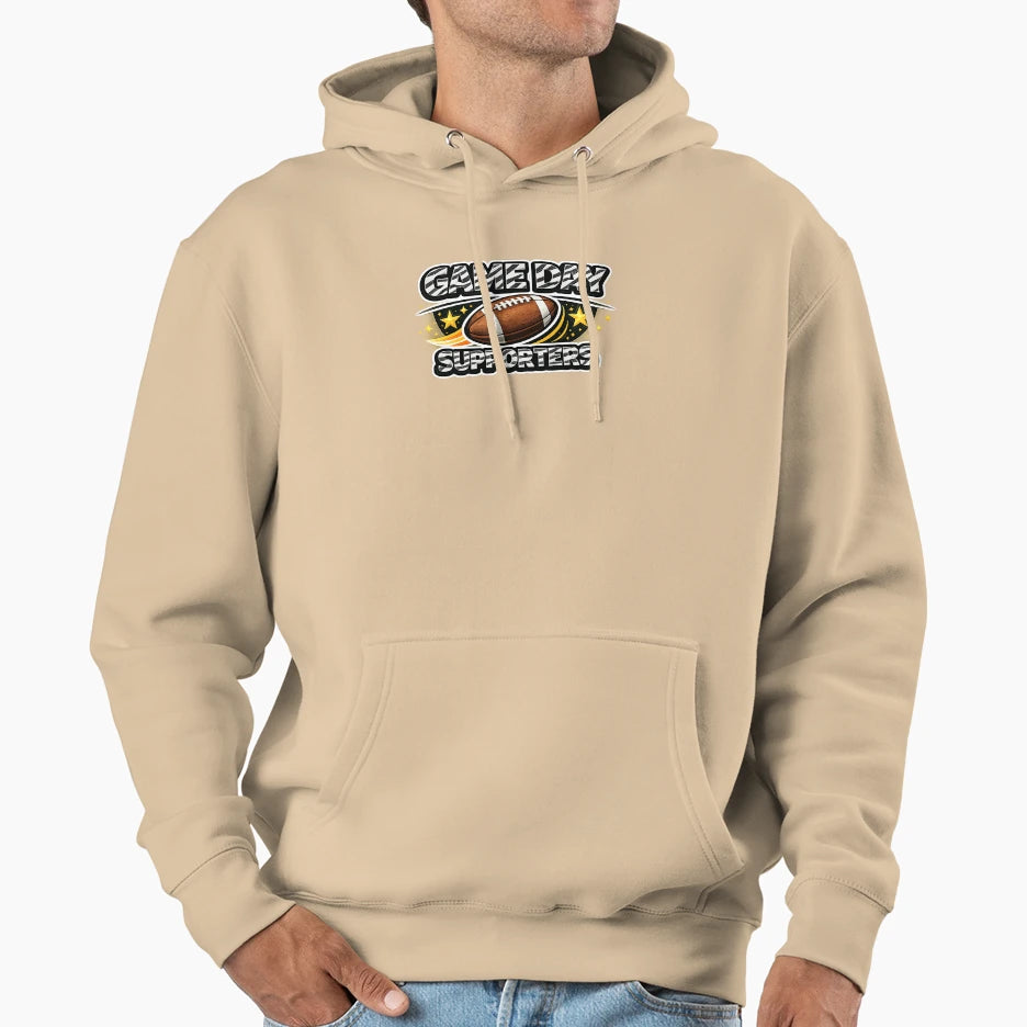 Game Day Supporters Fire Football Fan Hoodie - Graphic Print Men Women - T-Shirt, Sweatshirt, Hoodie