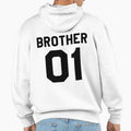 Brother 01 Brother Number One White Hoodie - Casual Everyday Wear Men Women - T-Shirt, Sweatshirt, Hoodie