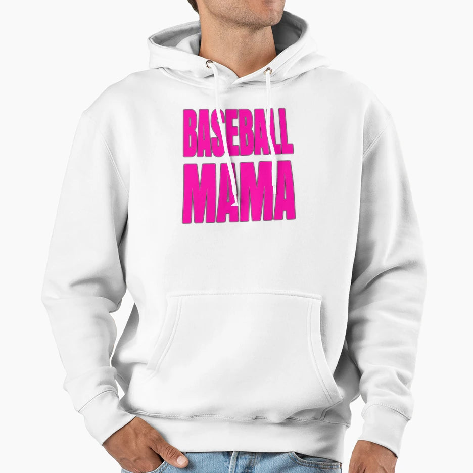 Baseball Mama Base Ball Mom Hoodie - Trendy Graphic for Adults - T-Shirt, Sweatshirt, Hoodie