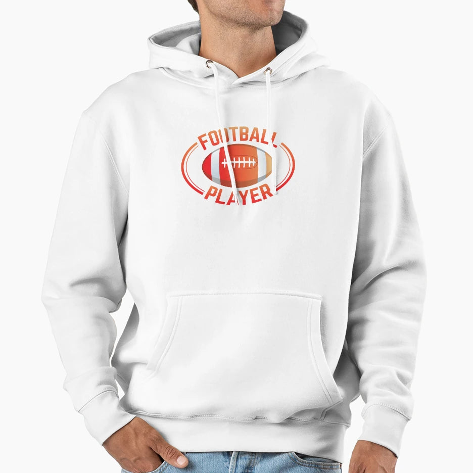 Football Player American Football Rugby Hoodie - Fun Novelty Design Unisex - T-Shirt, Sweatshirt, Hoodie