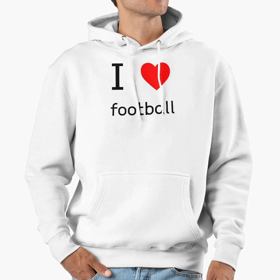I Heart Football Hoodie - Casual Everyday Wear Unisex - T-Shirt, Sweatshirt, Hoodie