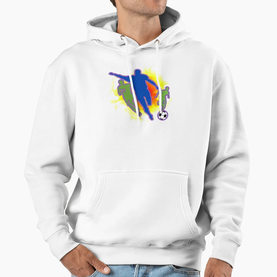 Electric Play Dynamic Soccer Hoodie - Casual Everyday Wear Unisex - T-Shirt, Sweatshirt, Hoodie