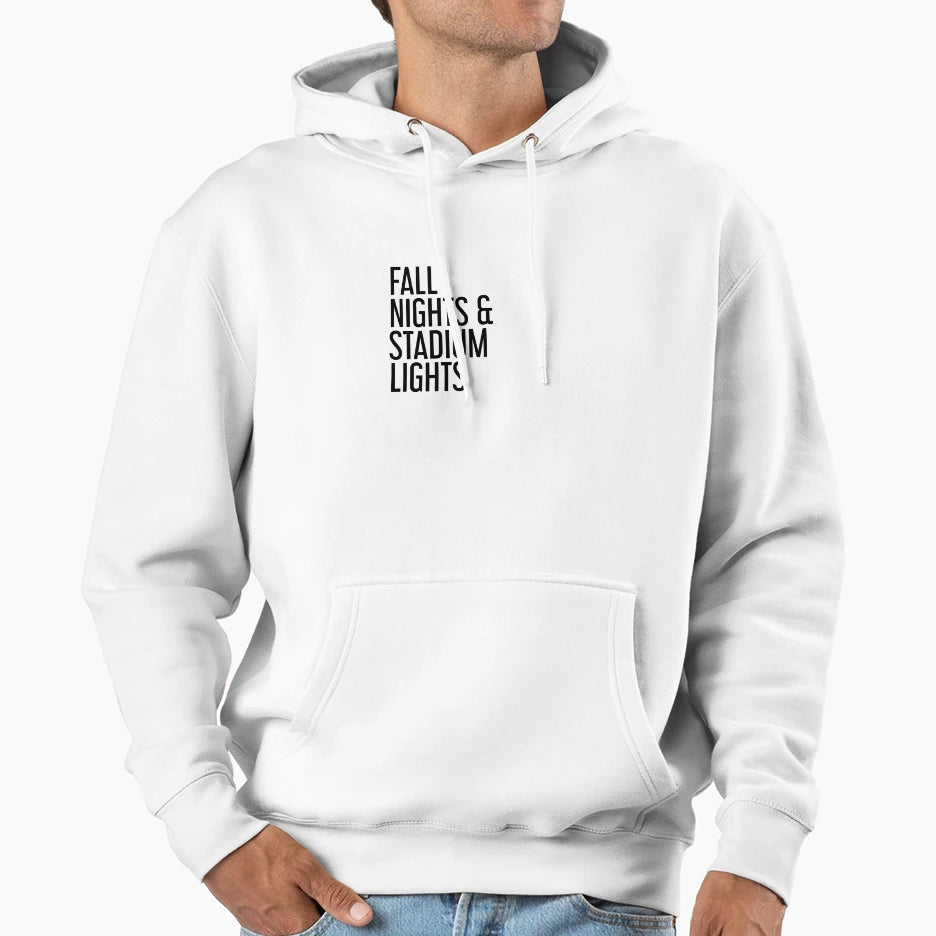 Fall Nights And Stadium Lights Hoodie - Trendy Graphic for Adults - T-Shirt, Sweatshirt, Hoodie