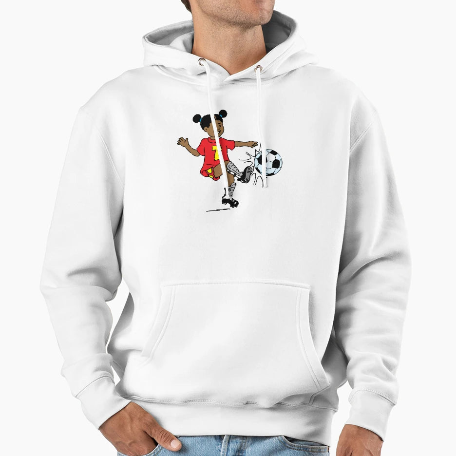 Cartoon Playing Soccer Hoodie - Trendy Graphic Men Women - T-Shirt, Sweatshirt, Hoodie