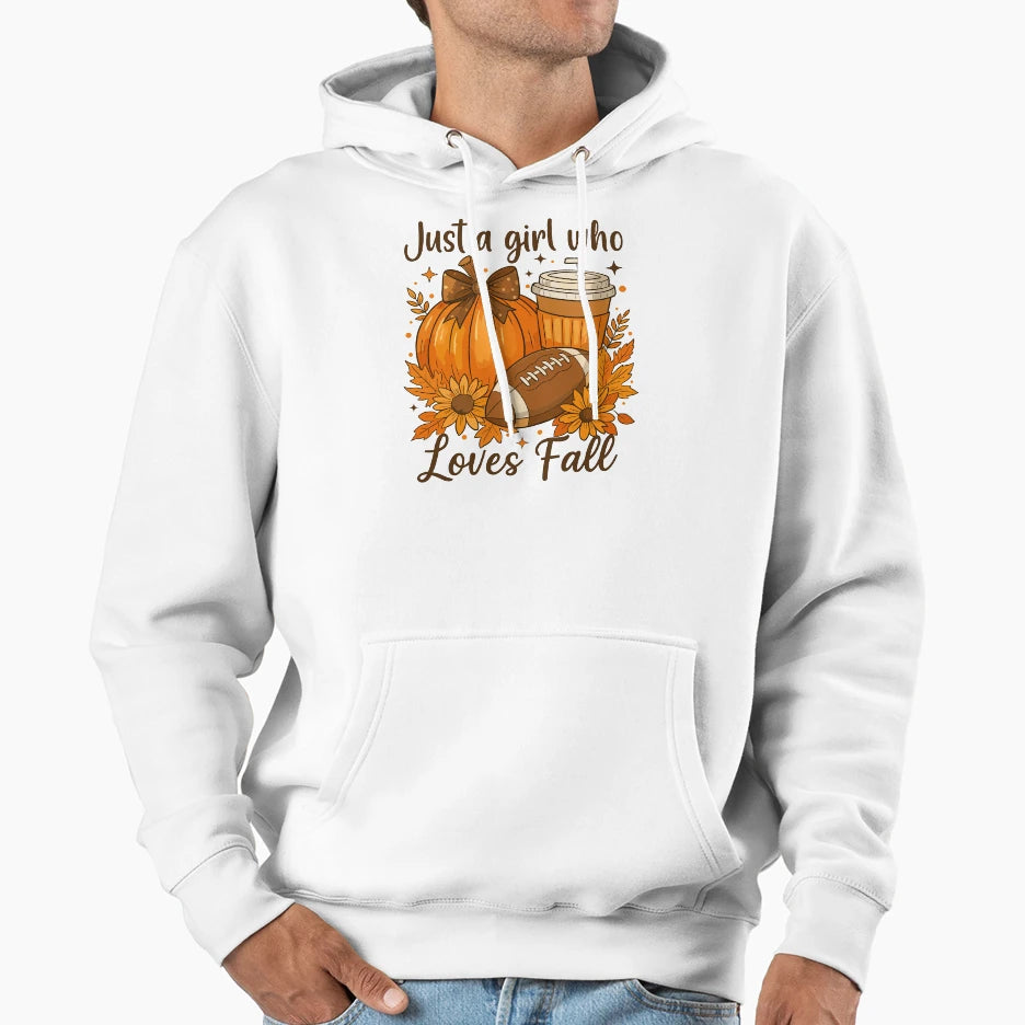 Just Who Loves Fall Autumn Vibes Hoodie - Casual Everyday Wear for Adults - T-Shirt, Sweatshirt, Hoodie