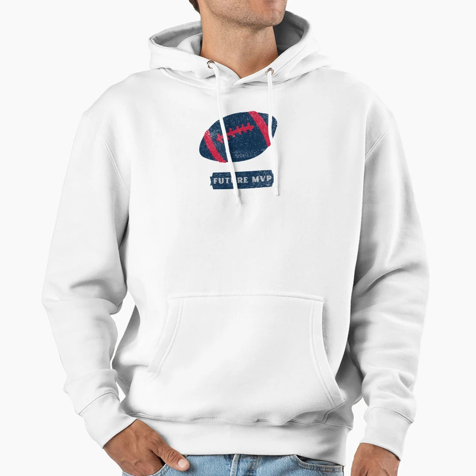 Football Future Mvp Game Day Sports Hoodie - Minimalist Print for Adults - T-Shirt, Sweatshirt, Hoodie