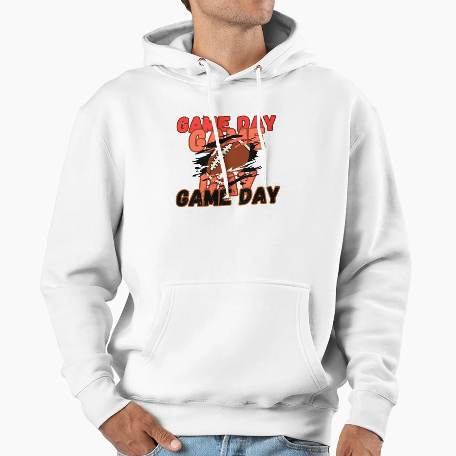 Game Day Bold Football Sports Fans Hoodie - Aesthetic Graphic Men Women - T-Shirt, Sweatshirt, Hoodie