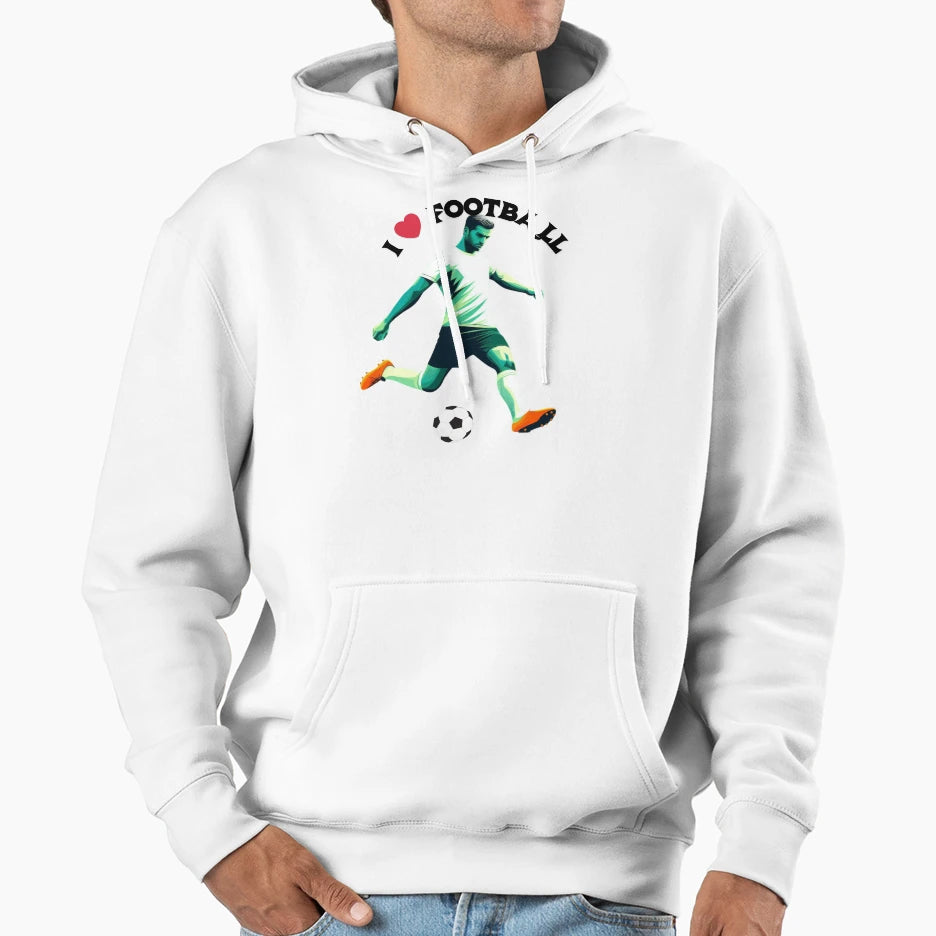 I Love Football Hoodie - Aesthetic Graphic for Adults - T-Shirt, Sweatshirt, Hoodie