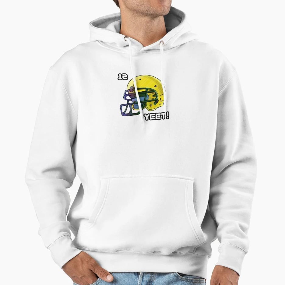 Football Player Helmet 12 Quarterback Hoodie - Streetwear Style Men Women - T-Shirt, Sweatshirt, Hoodie