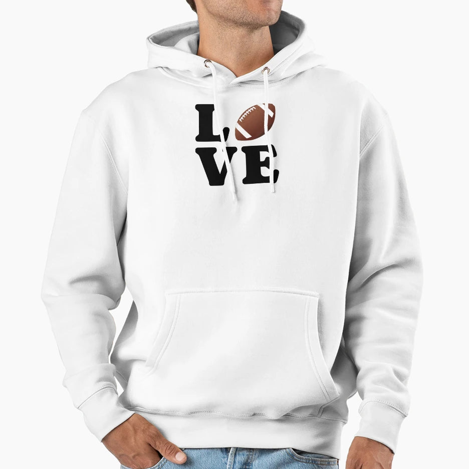 Love Football Hoodie - Fun Novelty Design for Adults - T-Shirt, Sweatshirt, Hoodie