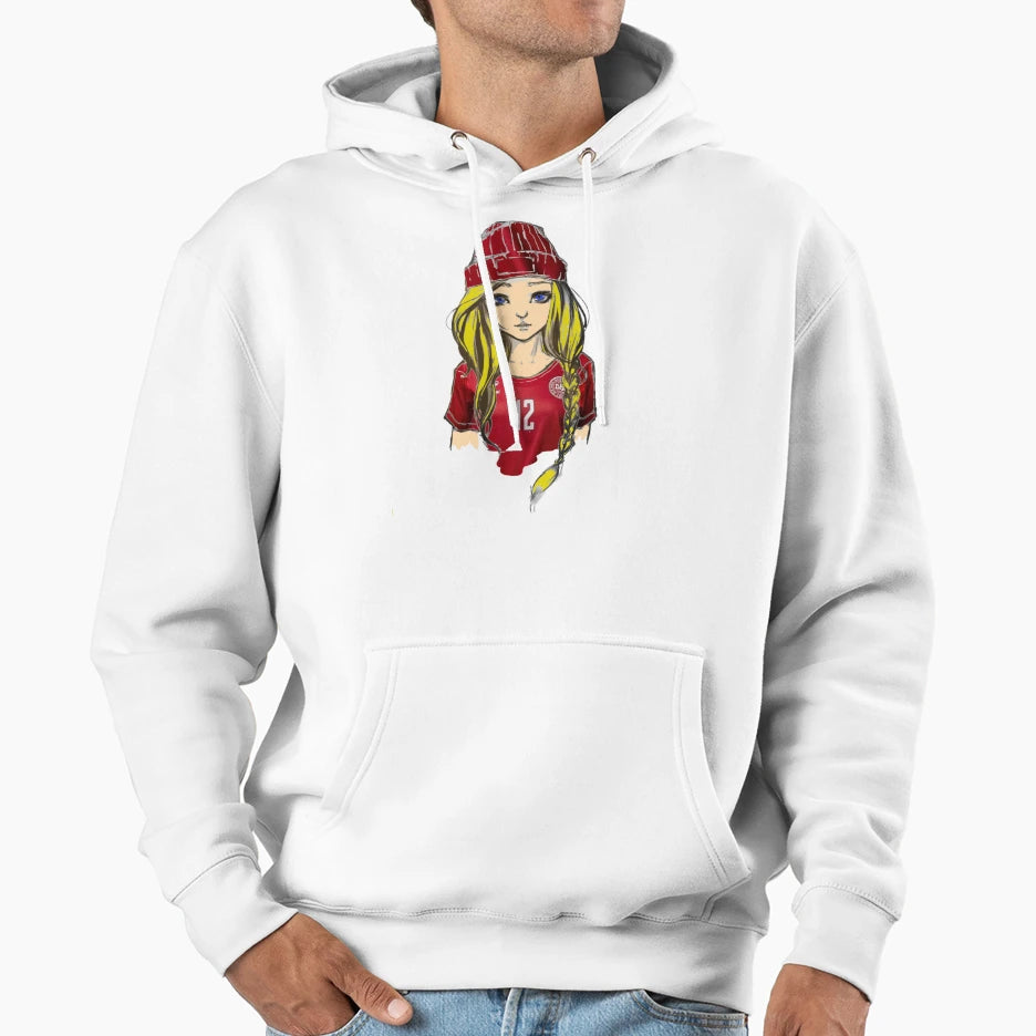 Danish Football Fan Hoodie - Minimalist Print Men Women - T-Shirt, Sweatshirt, Hoodie