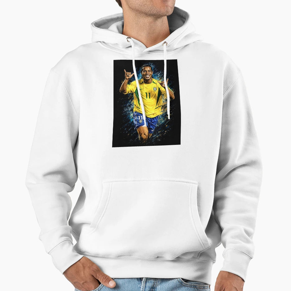 Ronaldinho R10 Football Legend Hoodie - Aesthetic Graphic Men Women - T-Shirt, Sweatshirt, Hoodie