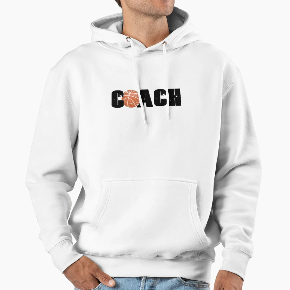 Basketball Coach Black Hoodie - Trendy Graphic Men Women - T-Shirt, Sweatshirt, Hoodie