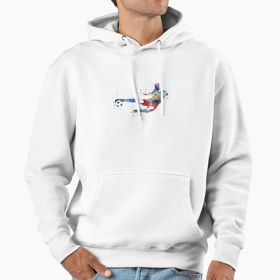 Male Soccer Player Hoodie - Casual Everyday Wear Unisex - T-Shirt, Sweatshirt, Hoodie
