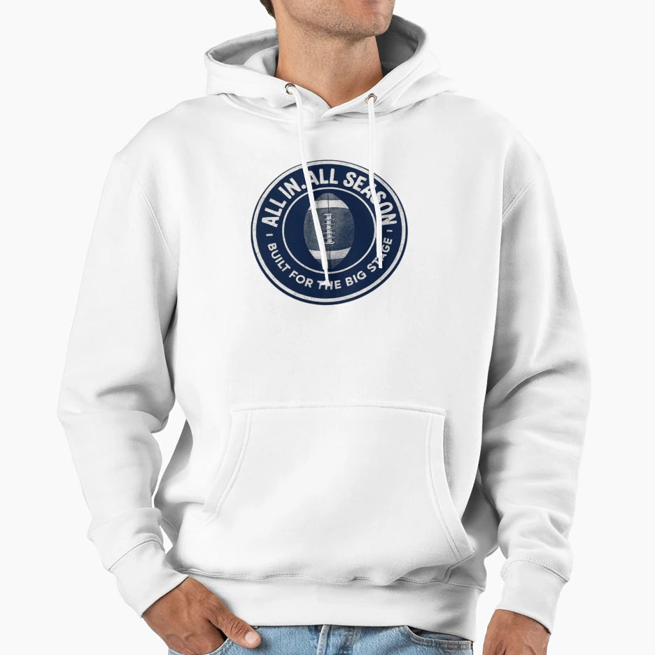 All All Season Built Big Stage Navy White Hoodie - Graphic Print Unisex - T-Shirt, Sweatshirt, Hoodie