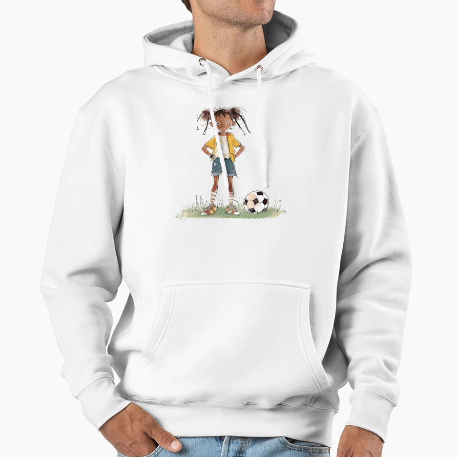 Little Playing Soccer Hoodie - Graphic Print for Adults - T-Shirt, Sweatshirt, Hoodie