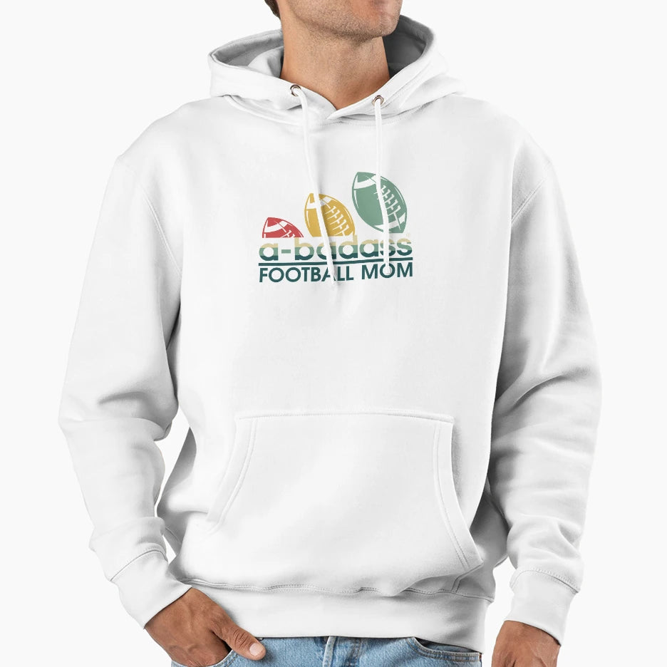 Badass Football Mom Hoodie - Graphic Print for Adults - T-Shirt, Sweatshirt, Hoodie