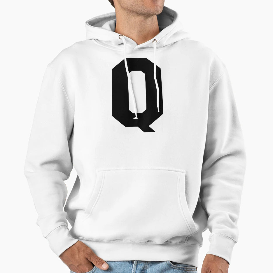 Alphabet Black Q Sports Letter Q Hoodie - Unique Graphic Men Women - T-Shirt, Sweatshirt, Hoodie
