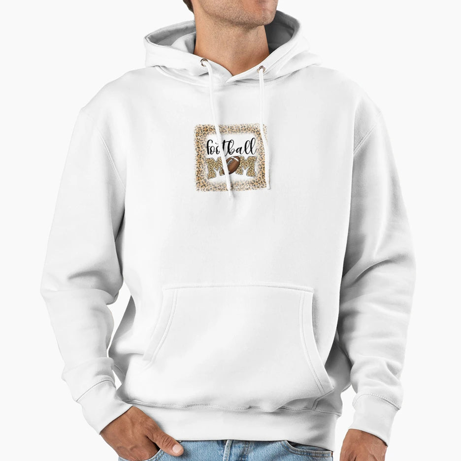 Football Mom Leopard Mothers Day Hoodie - Casual Everyday Wear Unisex - T-Shirt, Sweatshirt, Hoodie