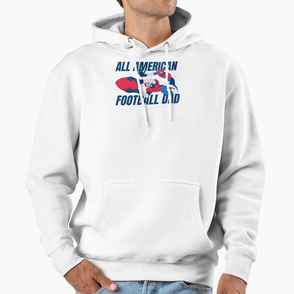 All American Football Dad Hoodie - Minimalist Print for Adults - T-Shirt, Sweatshirt, Hoodie