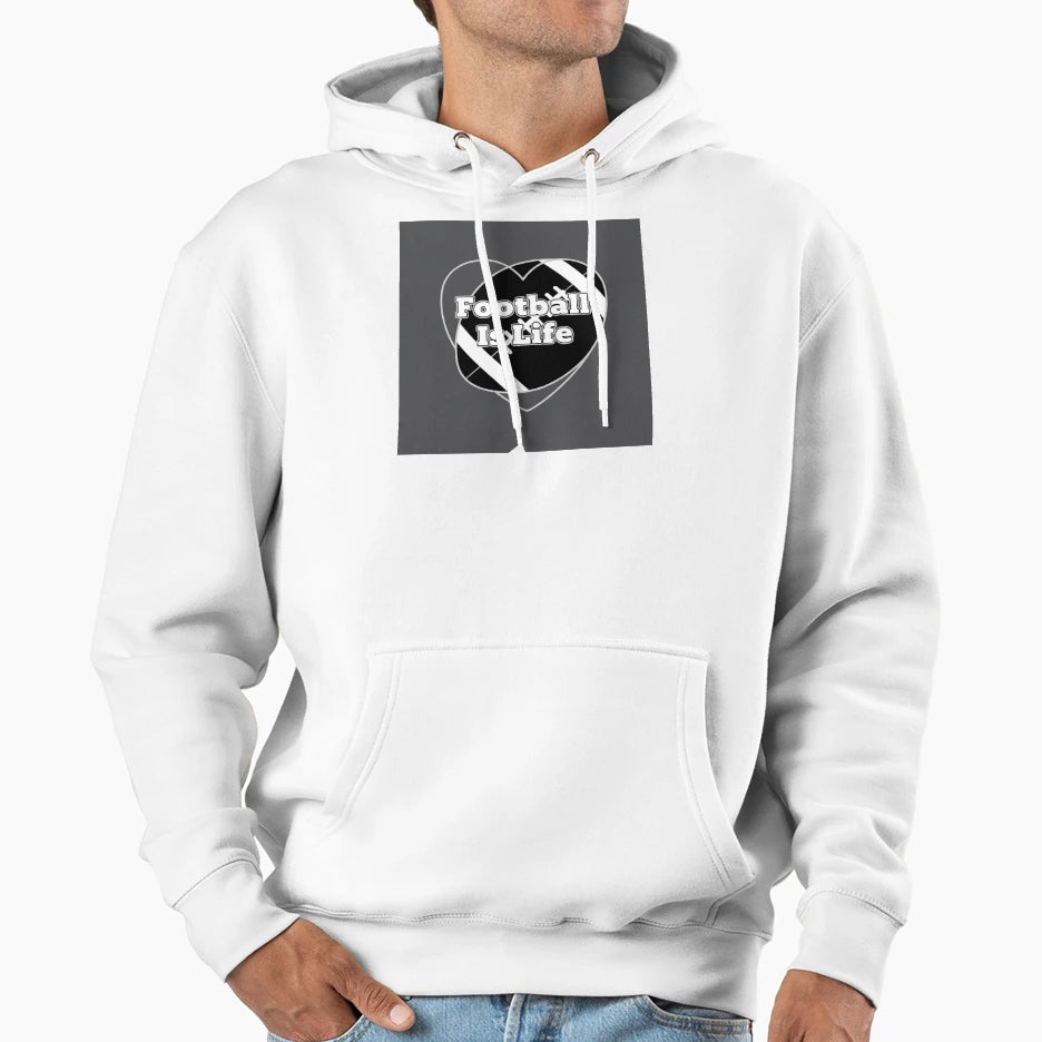 Football Is Life Heart Shaped Football T-Shirt - Graphic Print for Adults - T-Shirt, Sweatshirt, Hoodie