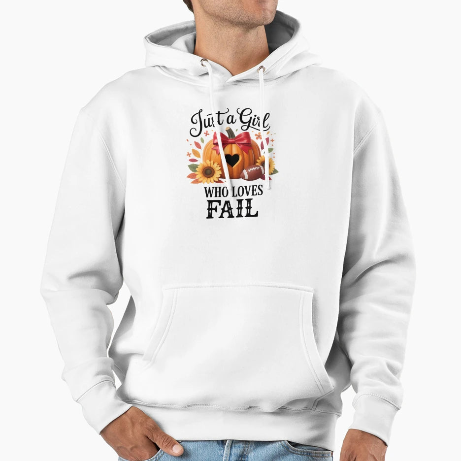Just Who Loves Fall Pumpkin Football And Hoodie - Trendy Graphic Unisex - T-Shirt, Sweatshirt, Hoodie
