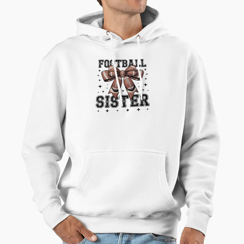 American Football Sister Game Day Hoodie - Graphic Print for Adults - T-Shirt, Sweatshirt, Hoodie