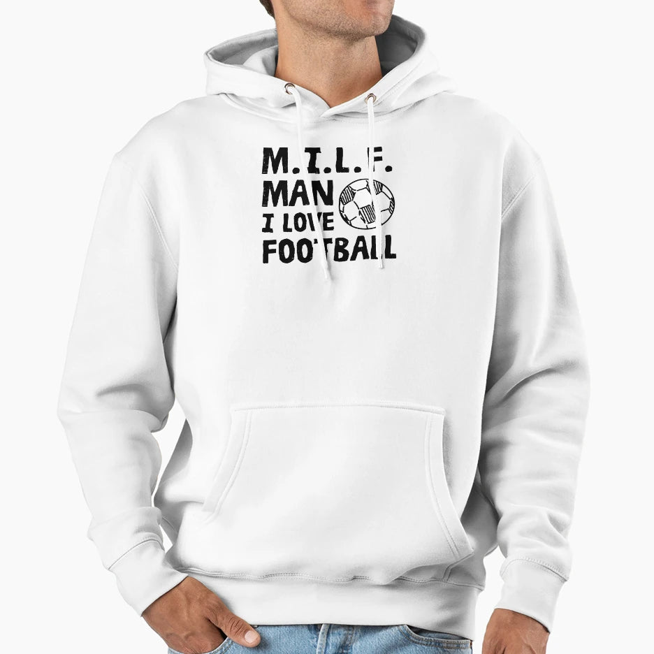Milf I Love Football Hoodie - Custom Art Print Unisex - T-Shirt, Sweatshirt, Hoodie