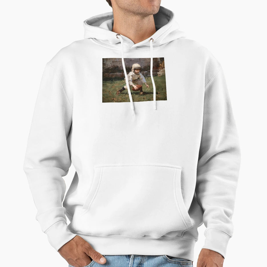 Young Football Player Gear Hoodie - Minimalist Print Men Women - T-Shirt, Sweatshirt, Hoodie
