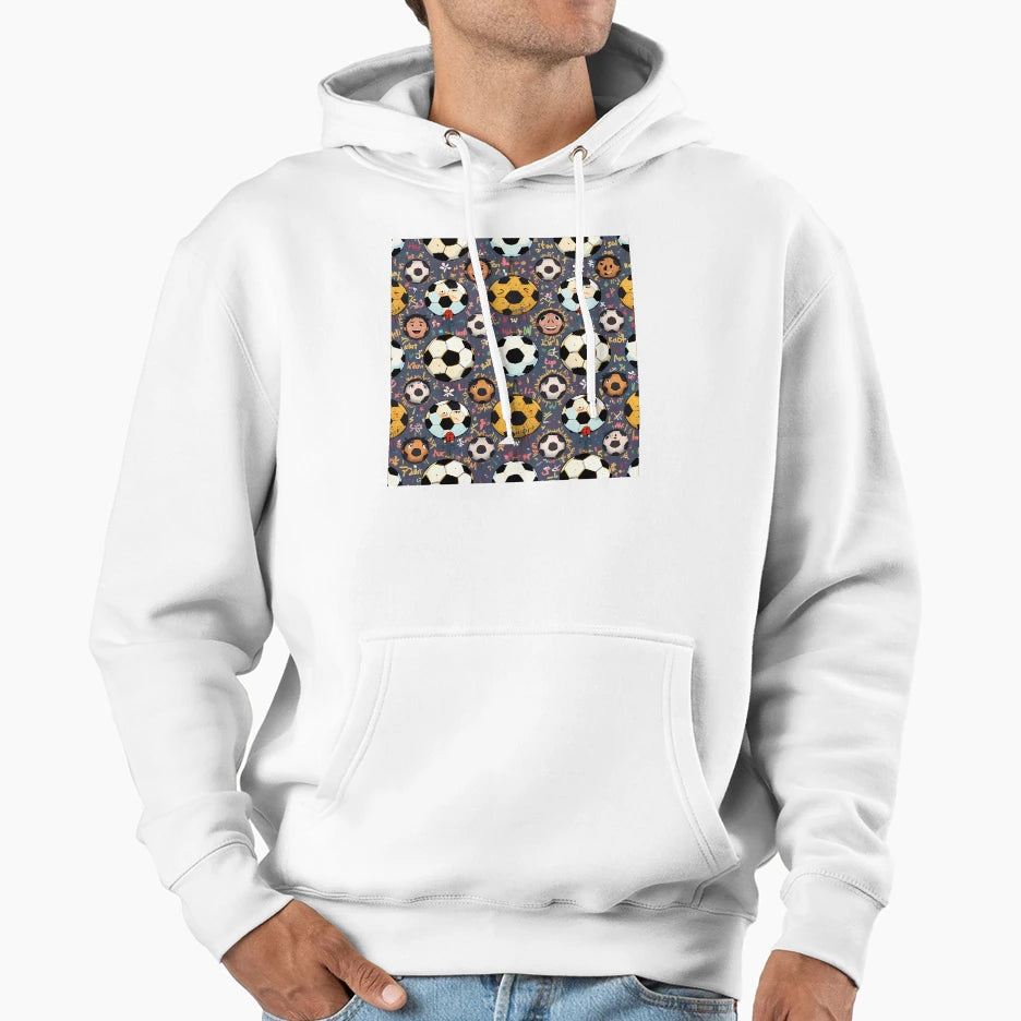 Funky Soccer Fun Creative Patterns Hoodie - Unique Graphic Unisex - T-Shirt, Sweatshirt, Hoodie