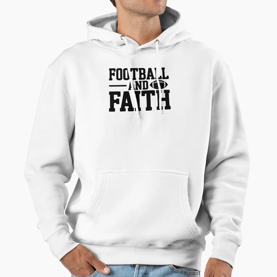 Football And Faith Hoodie - Casual Everyday Wear Unisex - T-Shirt, Sweatshirt, Hoodie