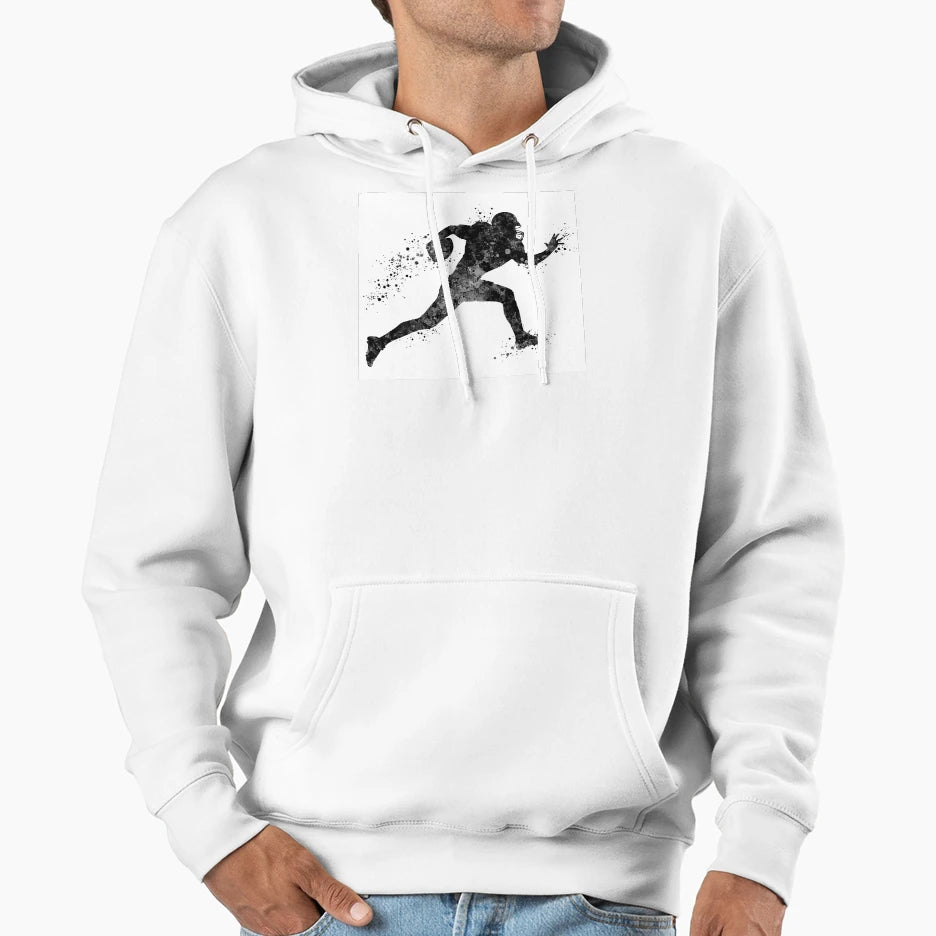 American Football Player Black And White Hoodie - Streetwear Style Unisex - T-Shirt, Sweatshirt, Hoodie