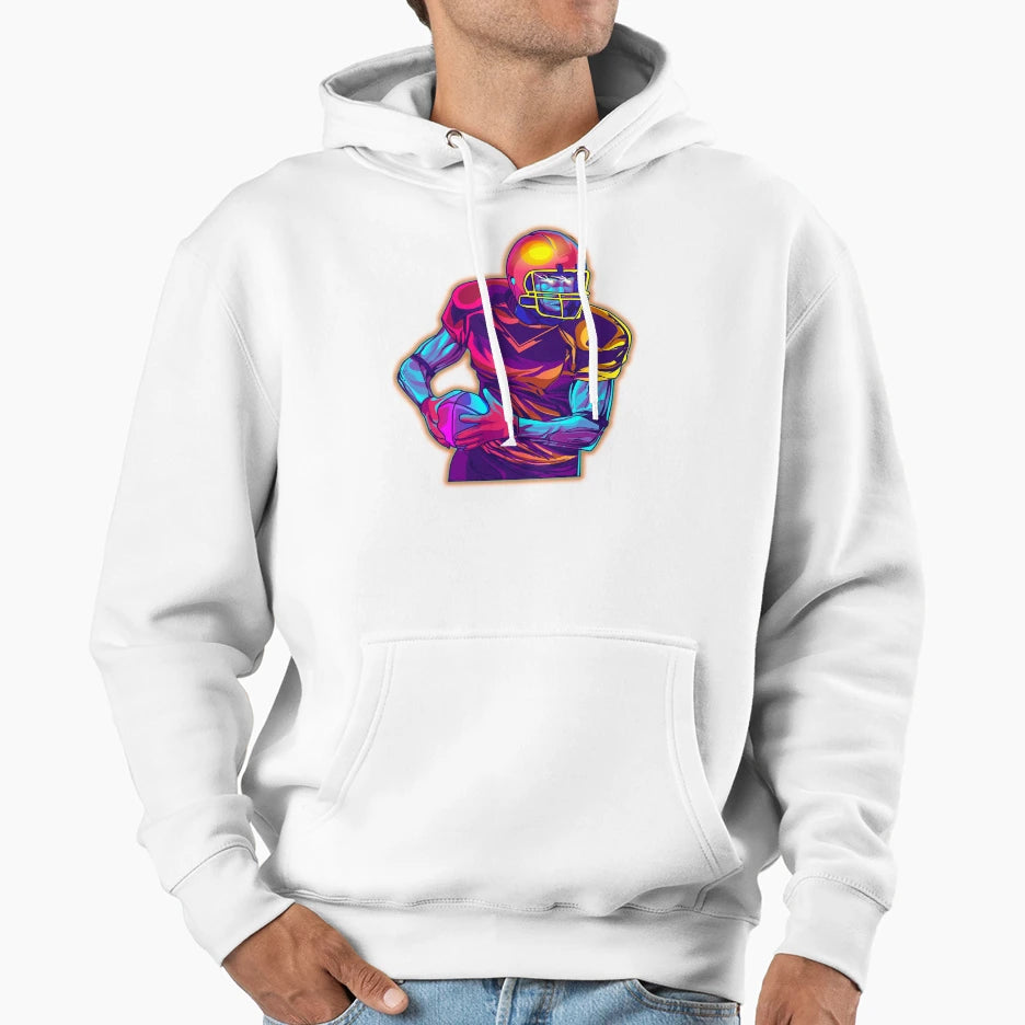 American Football Player Vaporwave 80S Hoodie - Unique Graphic Unisex - T-Shirt, Sweatshirt, Hoodie