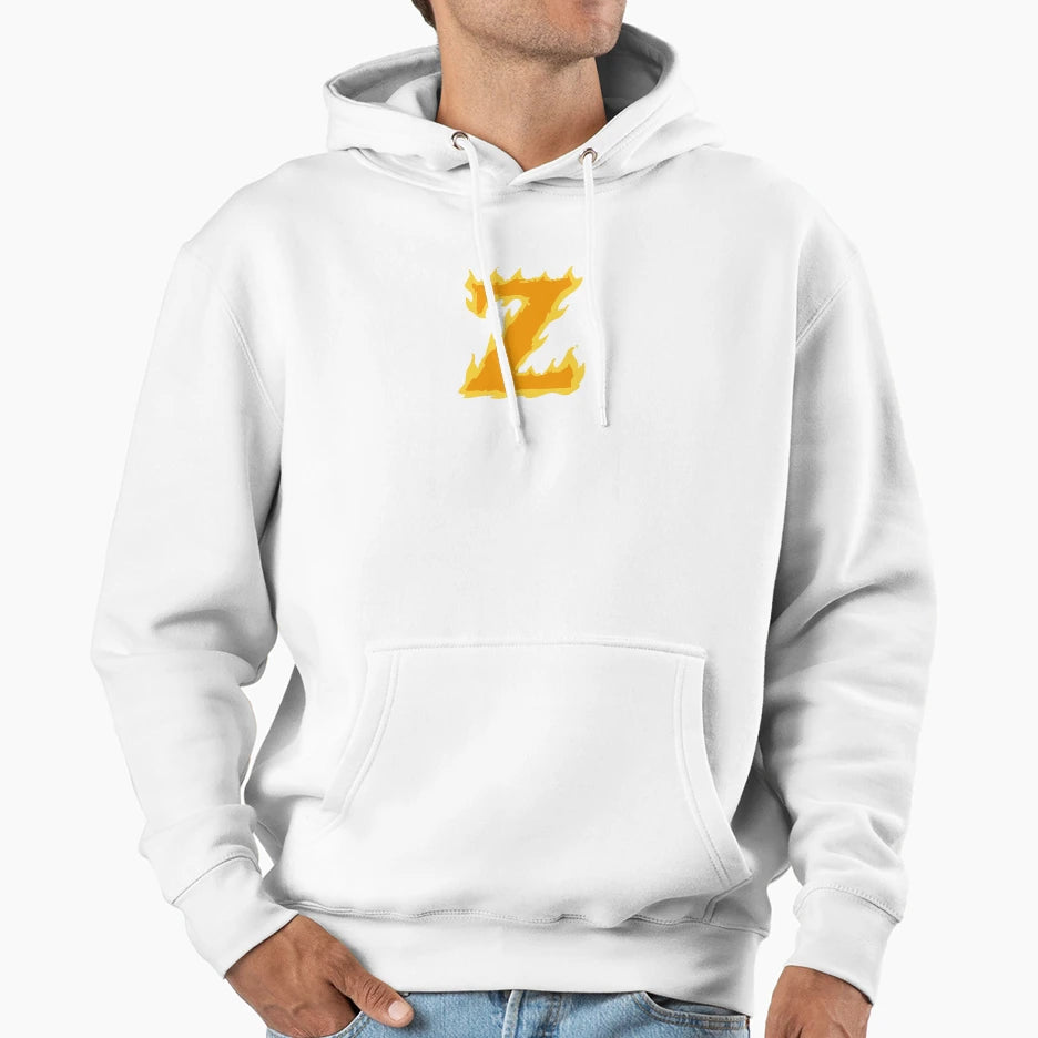 Fire Letter Z Typography Flaming Alphabet Hoodie - Streetwear Style Unisex - T-Shirt, Sweatshirt, Hoodie