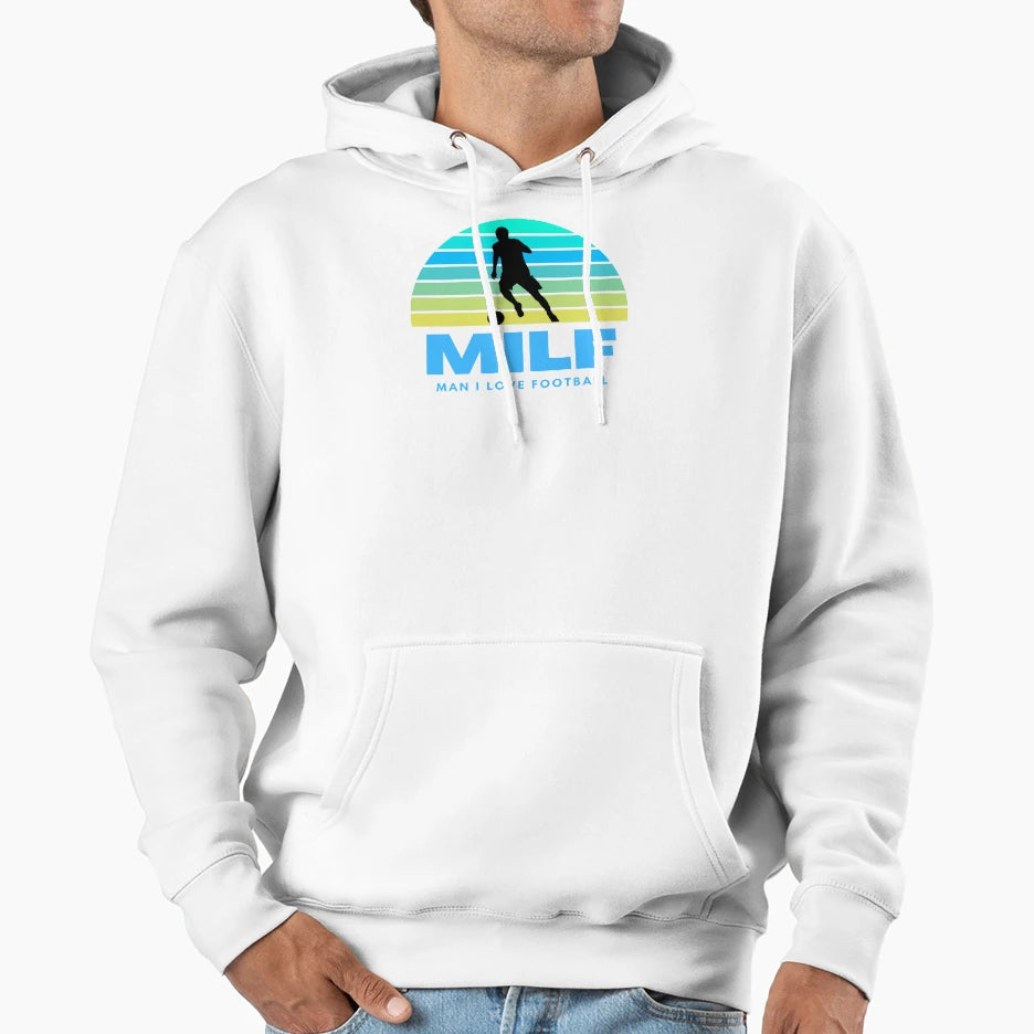 Milf Football Hoodie - Fun Novelty Design for Adults - T-Shirt, Sweatshirt, Hoodie