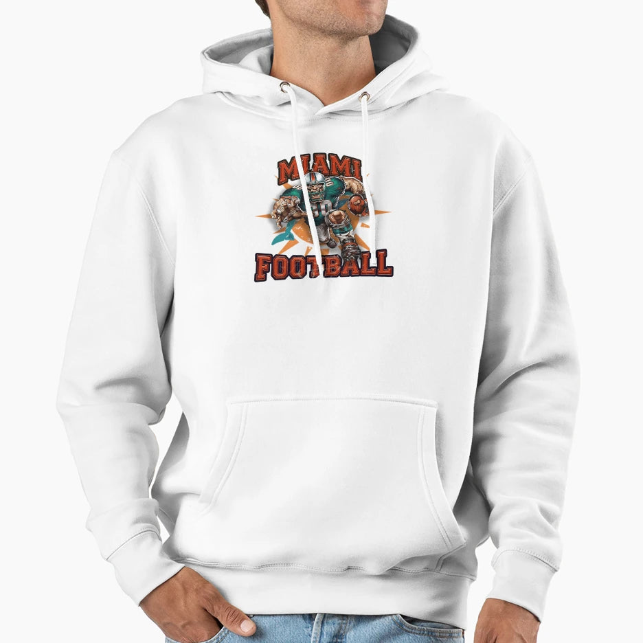 Miami Football Hoodie - Streetwear Style Unisex - T-Shirt, Sweatshirt, Hoodie