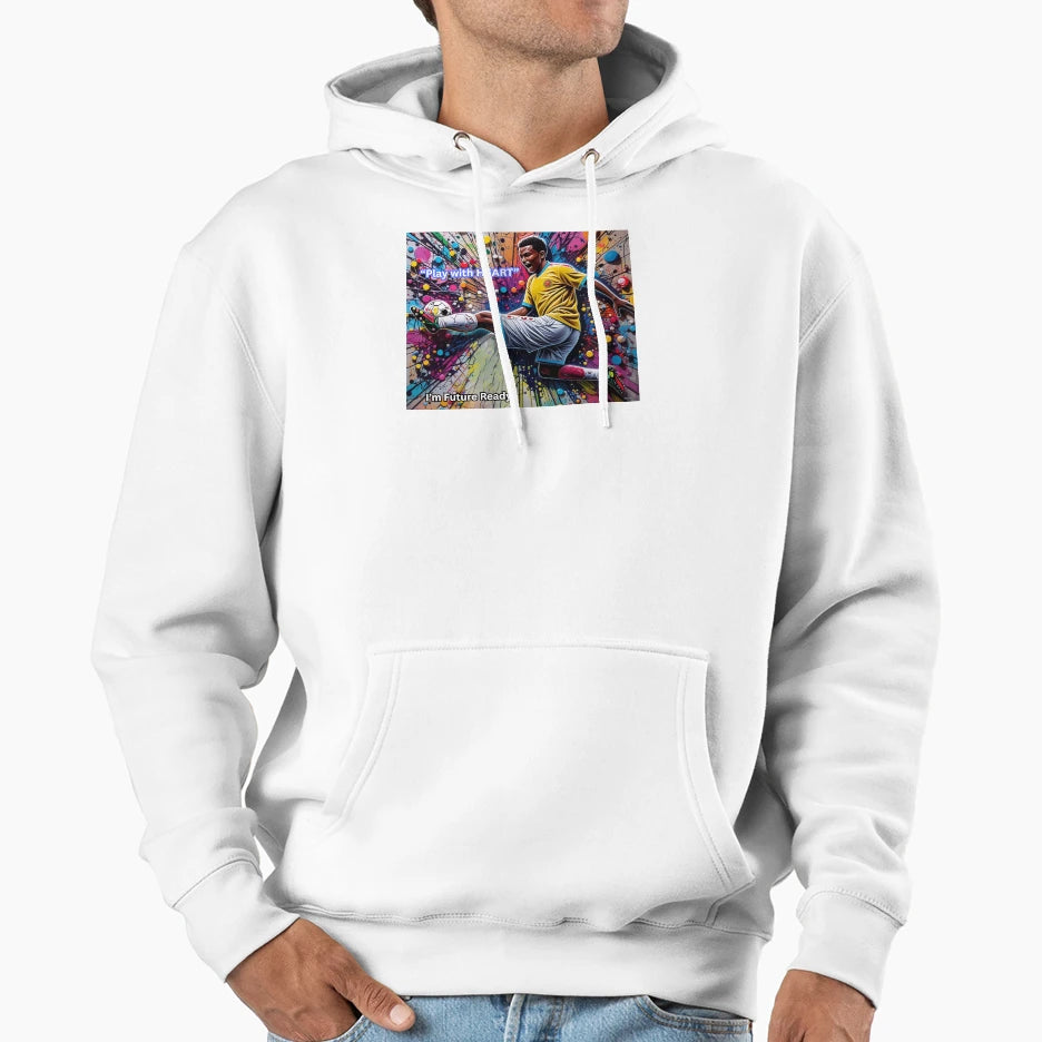 Soccer Play Heart Hoodie - Novelty Apparel Unisex - T-Shirt, Sweatshirt, Hoodie