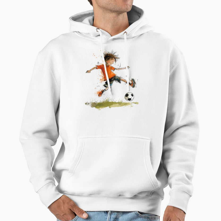 Little Playing Soccer Hoodie - Novelty Apparel Unisex - T-Shirt, Sweatshirt, Hoodie