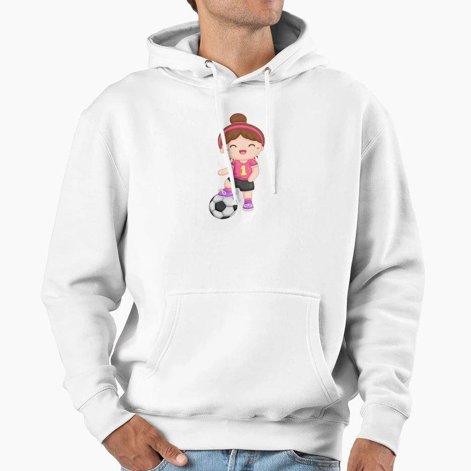 Playing Soccer Hoodie - Minimalist Print for Adults - T-Shirt, Sweatshirt, Hoodie