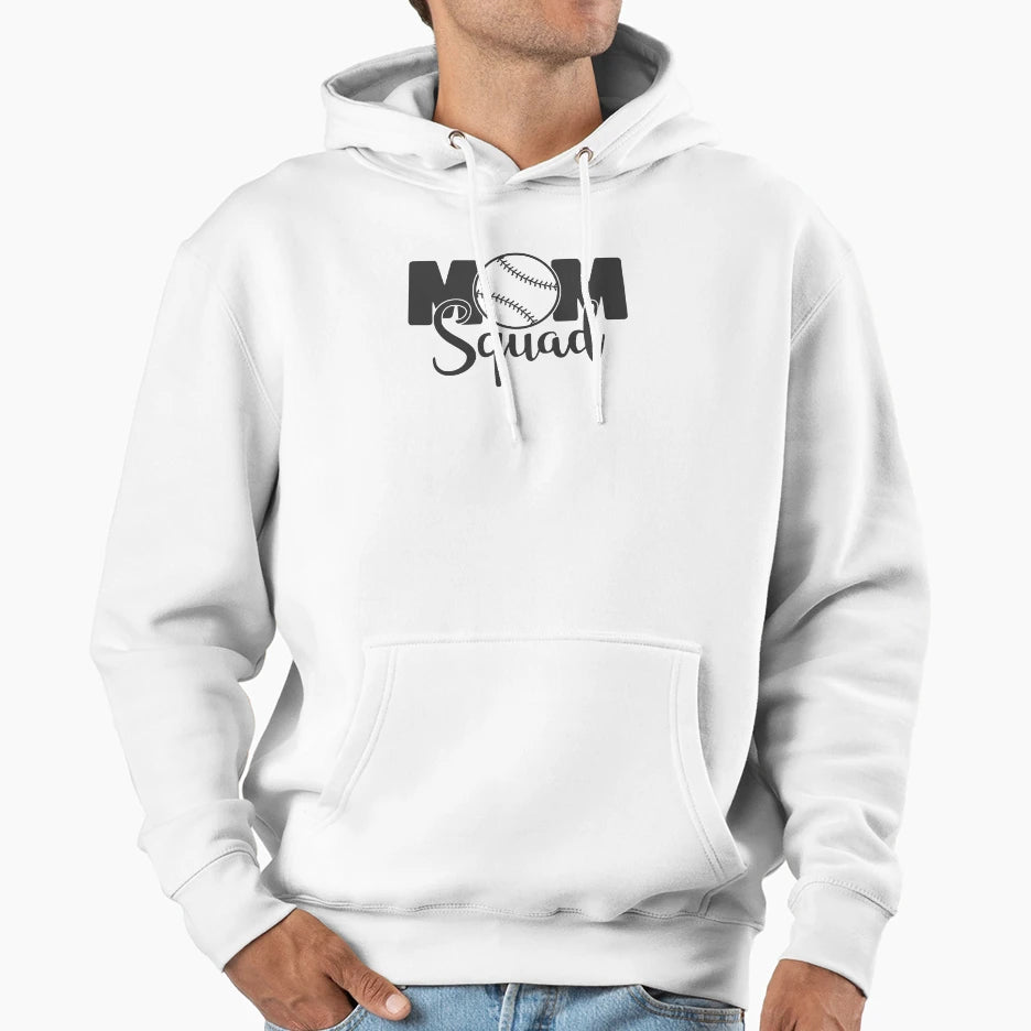 Mom Squad Proud Baseball Mom Hoodie - Trendy Graphic Men Women - T-Shirt, Sweatshirt, Hoodie