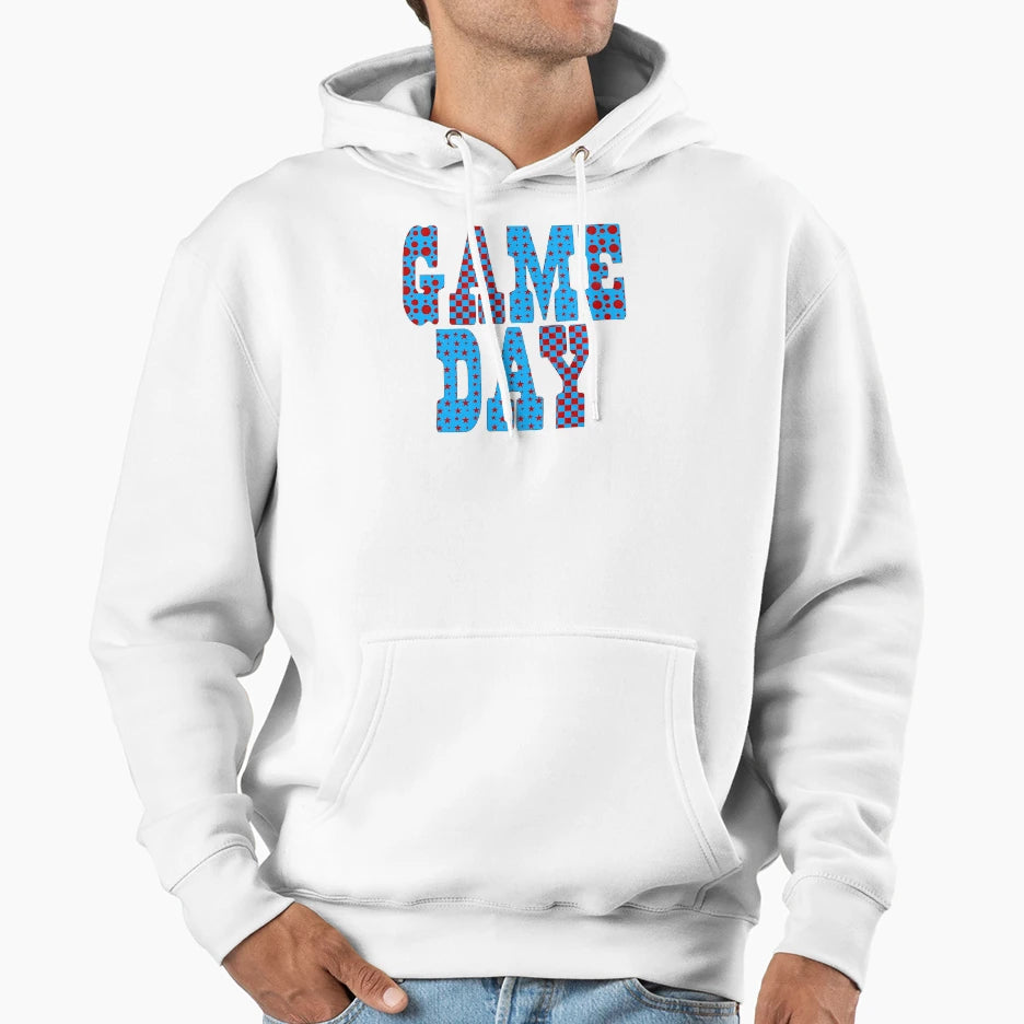 Football Mom Checkered Star Gameday Hoodie - Trendy Graphic for Adults - T-Shirt, Sweatshirt, Hoodie